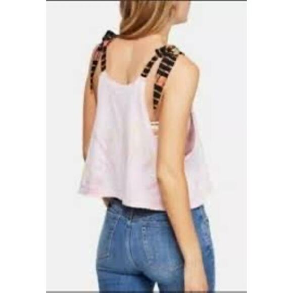 Free People NWT Women's KOA Pink Tie Dye Cropped Tank Size Large - Picture 5 of 9